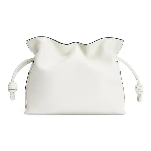 LOEWE Flamenco Nappa Коровья кожа Одно плечо Через плечо Клатч Мини Женский Хлопок Белый