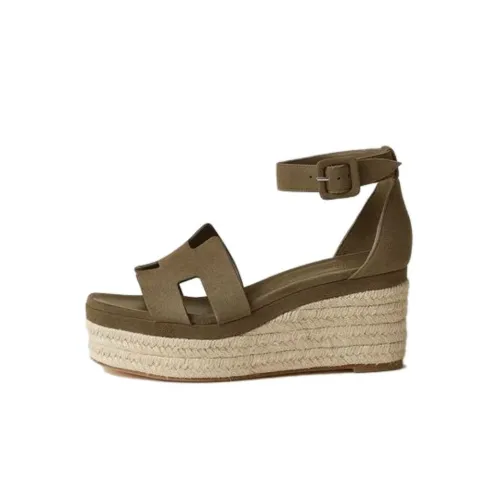 HERMES Elda One Ремешок Сандалии Женские Jasper