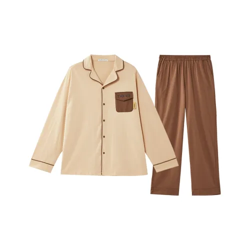 GUKOO Солнечный Оранжевый Комплект Мужские Пижамные Наборы