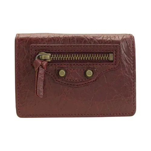 Balenciaga Кожа Кошелек Мини Женский Темно-Красный