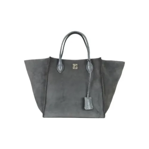 ERMANNO SCERVINO Замша Сумка Большая Женская Серого цвета