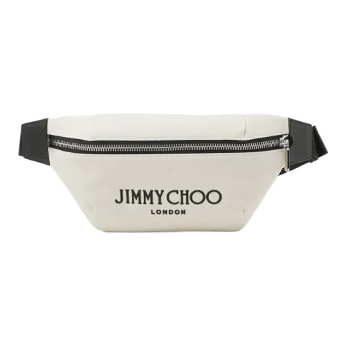Jimmy Choo Canvas Leather Canvas Сумка-банан Мужская Бежевая Черная