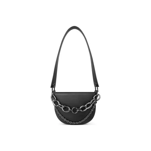 INJOYLIFE Сумка из коровьей кожи Saddle Сумка через плечо Маленькая Женская Черная