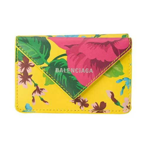 Balenciaga Papier Телячья кожа Кошелек Мини Женский Желтый Многоцветный