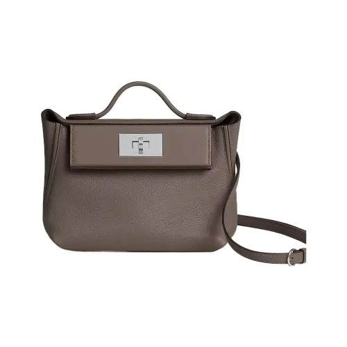 HERMES 24 24 Evercolor Swift Телячья кожа Сумка Сумка через плечо Сумка через плечо Мини Женская Оловянно-серый