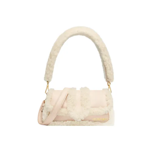 Jacquemus Коровья кожа с овечьей шкурой портативная сумка через плечо мини женская светло-бежевый