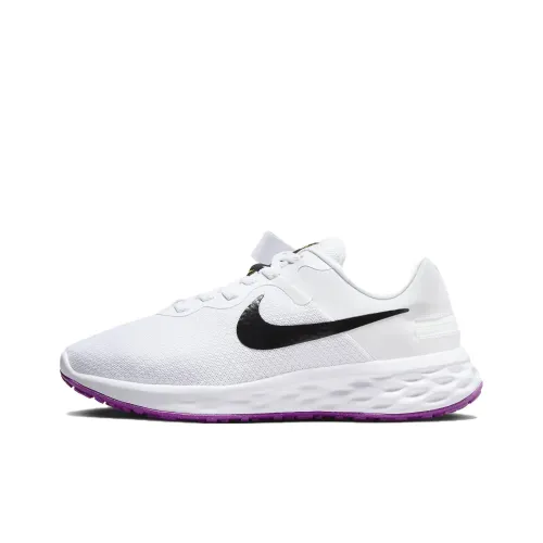Nike REVOLUTION 6 Противоскользящие амортизаторы низкие беговые кроссовки для женщин белые
