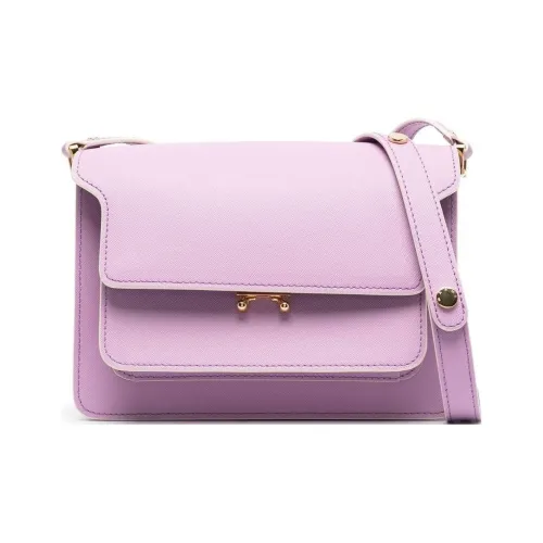 MARNI Основная часть Телячья кожа Сумка через плечо Сумка на плечо Женская Светло-фиолетовая