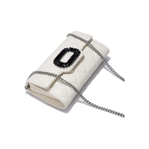 Folli Follie Натуральная кожа Сумка через плечо Женская Белая Черная