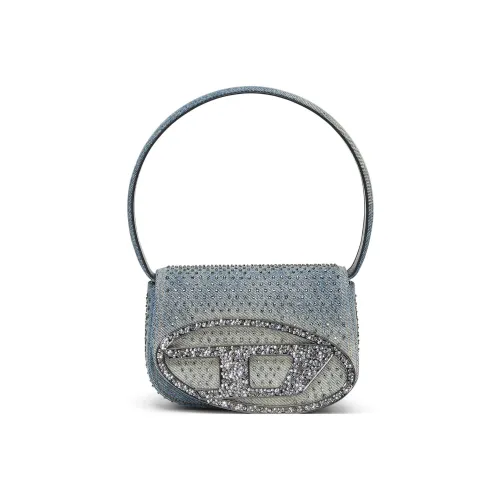 DIESEL Хлопок с коровьей кожей 1DR Сумка Сумка через плечо Сумка на плечо Женская Светло-синяя