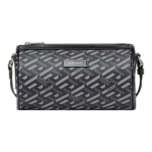 VERSACE Полиуретан Курьерская Сумка Сумка через плечо Стандартная Мужская Черная