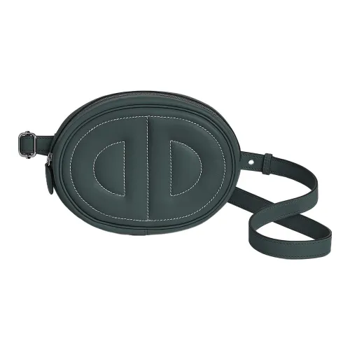 HERMES In The Loop Swift Телячья кожа Свиной нос Бананка Женские Rousseau Зеленый