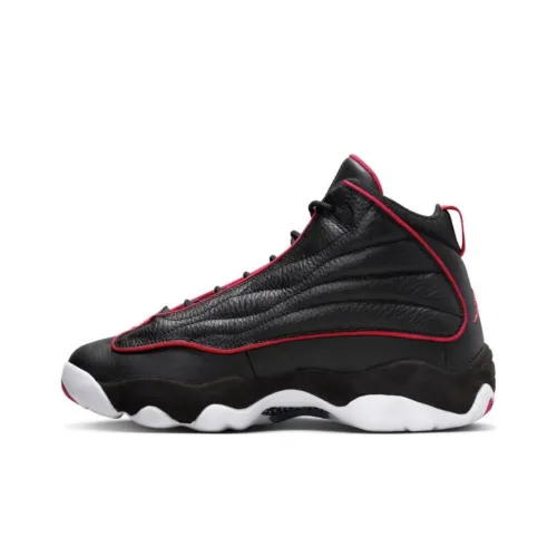 Джордан Pro Strong Abrasion Resistant High Топ Винтажные баскетбольные кроссовки Мужской Черный Красный