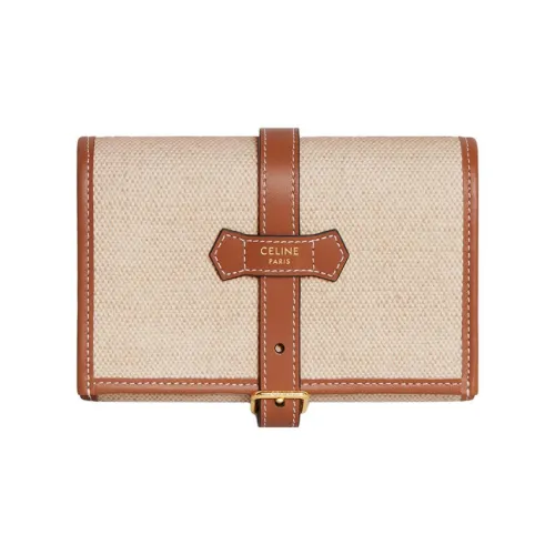 CELINE Телячья кожа Ювелирные украшения Мешок для хранения Женские Естественный цвет Коричневый