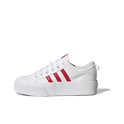 Adidas Originals Nizza Platform Slip-resistant Abrasion-resistant Low Top Скейтборд Кроссовки Женские Белые