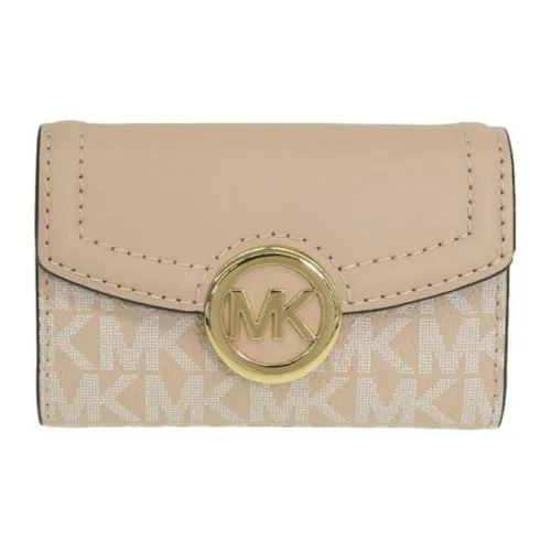 MICHAEL KORS Покрытый холст с кожаными вставками Key Pouch Стандартный Женский Бежевый