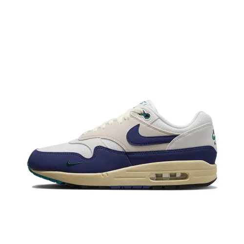 Nike Air Max 1 Abrasion Resistant Низкий Топ Повседневная Обувь Унисекс Белый Синий