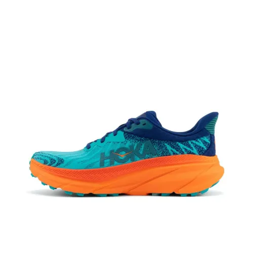 HOKA ONE ONE Challenger ATR 7 Slip-resistant Abrasion-resistant Low-top Беговые кроссовки Унисекс Синий Зеленый