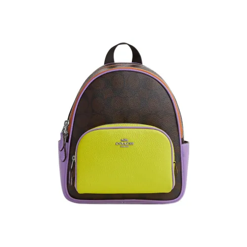 COACH Корт Холст с Галечной Кожей Рюкзак Мини Женский Многоцветный