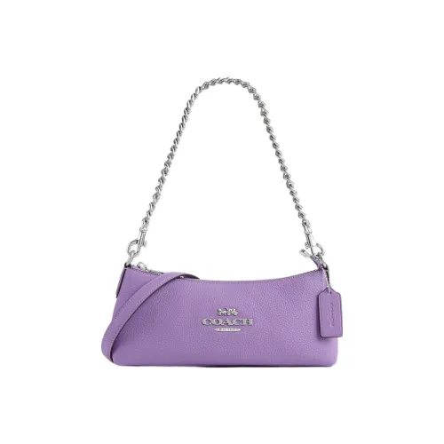 COACH Сумка из галечной кожи плечо сумка через плечо женская фиолетовая