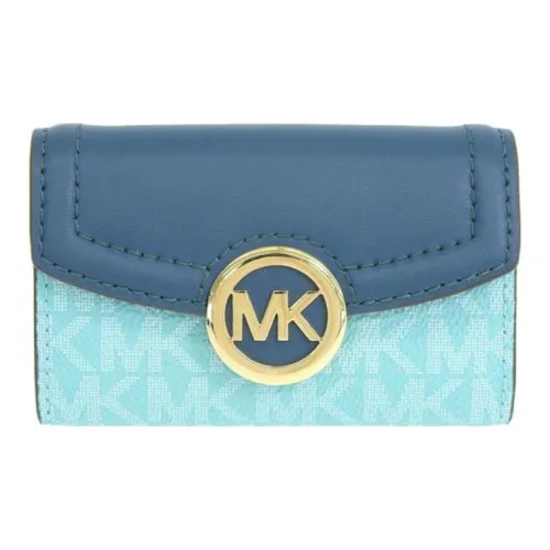 MICHAEL KORS Покрытый холст с кожаными вставками Key Pouch Стандартный Женский Синий