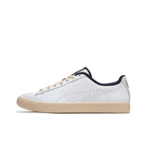 PUMA Clyde SERVICE LINE Устойчивые к истиранию Низкие Кроссовки для скейтбординга Унисекс Белые