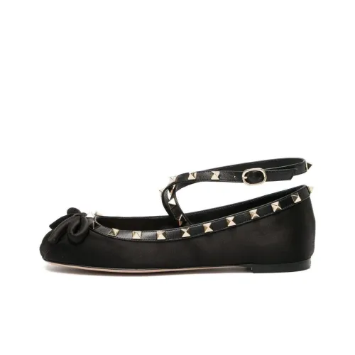 Valentino Rockstud Женские повседневные туфли Черные Женские