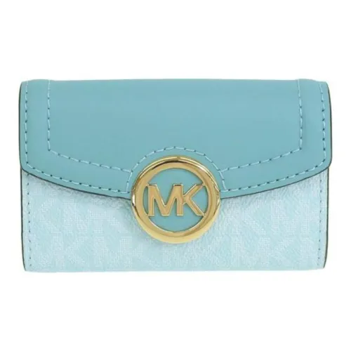 MICHAEL KORS Покрытый холст с кожаными вставками Key Pouch Стандартный Женский Светло-Синий