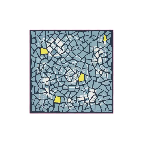 HERMES Mosaique Вязаные шарфы Синий Женские