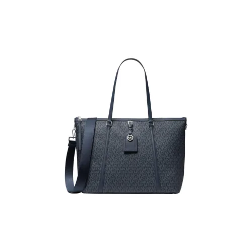 MICHAEL KORS Покрытый холст Тоут Сумка Сумка для покупок Сумка Сумка через плечо Большая Женская Морская синяя