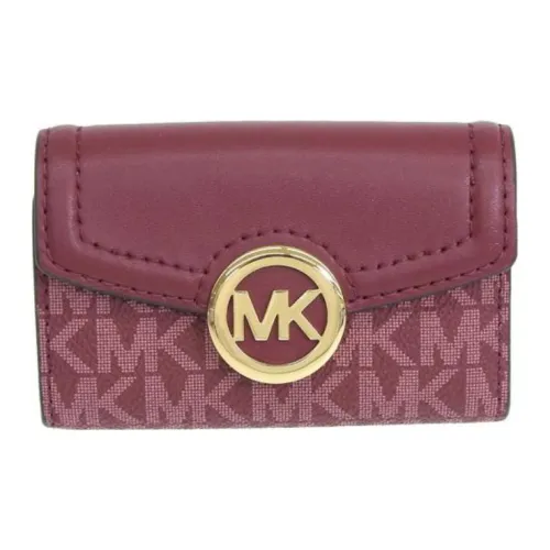 MICHAEL KORS Покрытый холст с кожаными вставками Key Pouch Стандартный Женский Бордовый