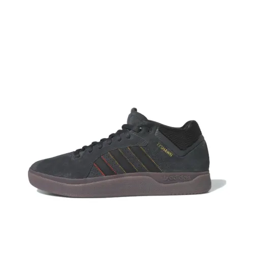 Adidas Originals Tyshawn Remastered Slip-Resistant Abrasion-Resistant MID Топ Скейтборд Кроссовки Мужские Темно-Серый