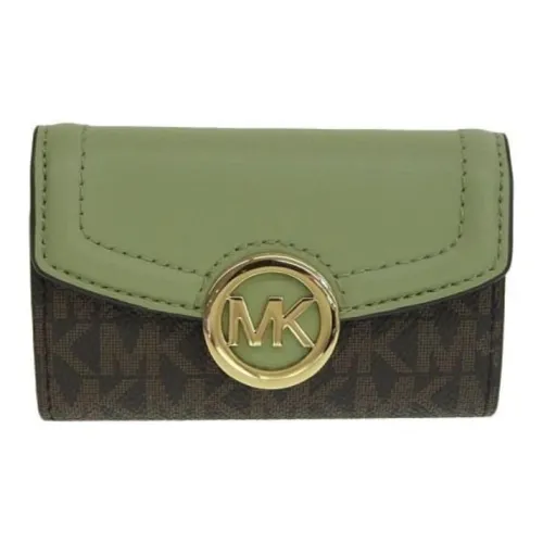 MICHAEL KORS Key Pouch с кожаными вставками женский коричневый зеленый