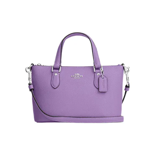 COACH Крестообразная текстура кожа тоут сумка сумка для покупок сумка сумка через плечо маленькая женская фиолетовая