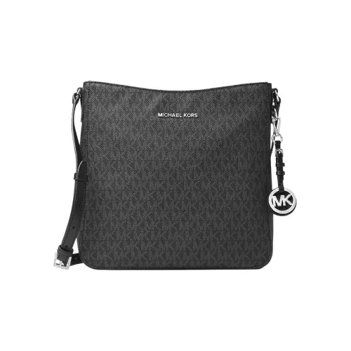 MICHAEL KORS Jet Set Кожаная отделка Курьерская сумка Сумка через плечо Большая Женская Черная