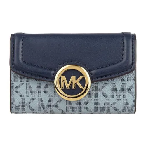 MICHAEL KORS Покрытый холст с кожаными вставками Key Pouch Стандартный Женский Морской синий