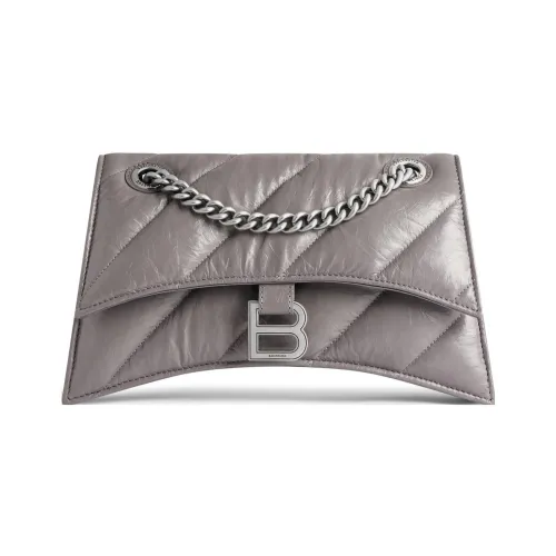 Balenciaga Crush Тисненая Коровья Кожа Сумка через плечо Женская Темно-Серый