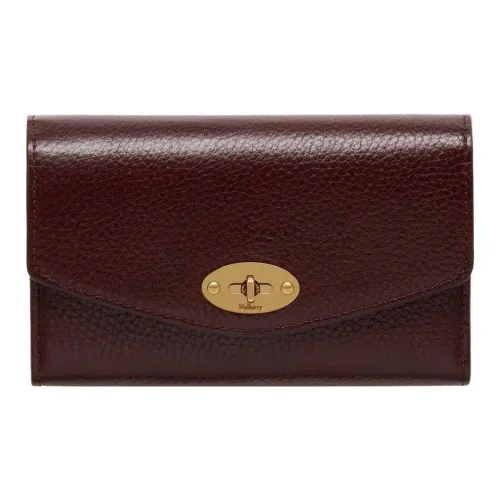 Mulberry Darley Коровья кожа крупнозернистая текстура кошелек маленький женский бордовый