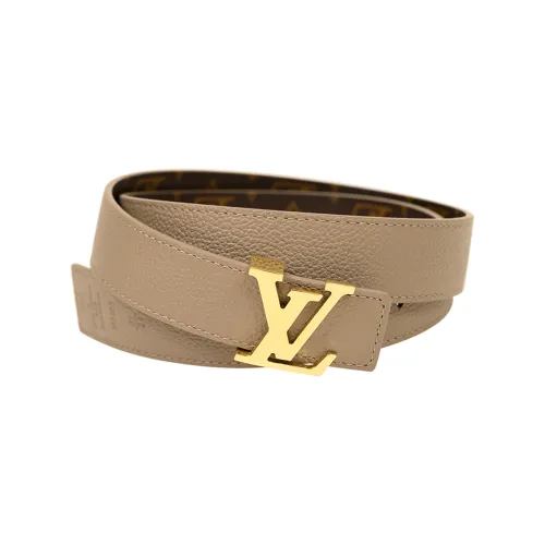 LOUIS VUITTON Initiales Кожаные ремни Унисекс Умбра Ширина 3 см