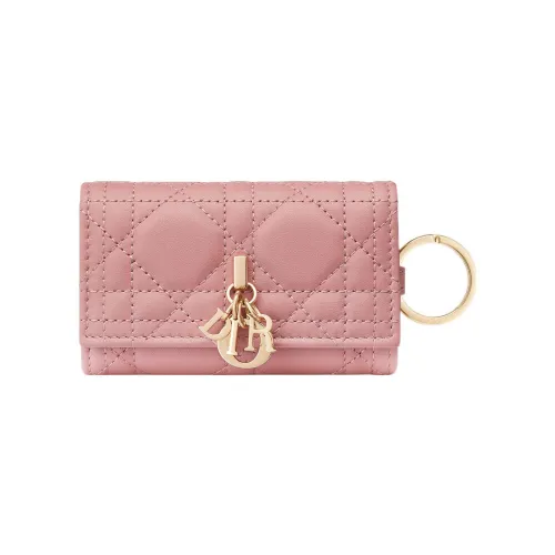 DIOR My Dior Lambskin Key Pouch Women's Light Pink
