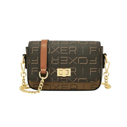 FOXER ПВХ Бананка Маленькая Квадратная Сумка Сумка через плечо Мини Женский Коричневый