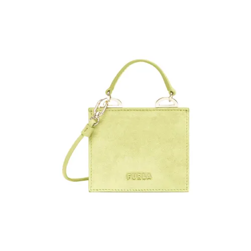 Furla Замша Коровья кожа Сумка через плечо Сумка через плечо Мини Женская Светло-желтая