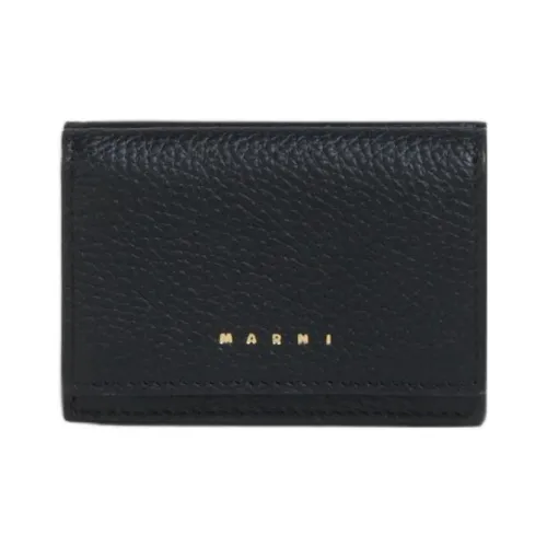 MARNI Venice Кожа Trifold Wallet Стандартный Женский Черный