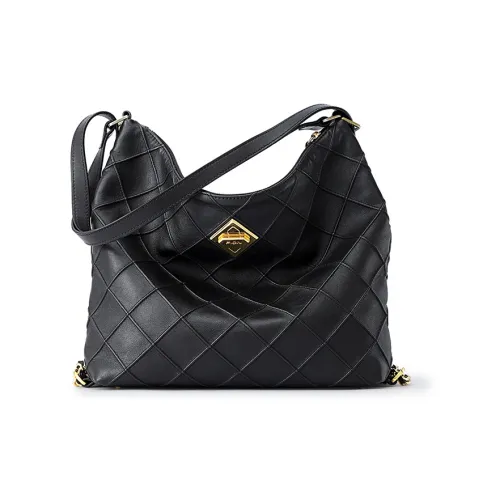 FION Сумка из крупнозернистой текстуры коровьей кожи тоут рюкзак сумка через плечо средняя женская классический черный