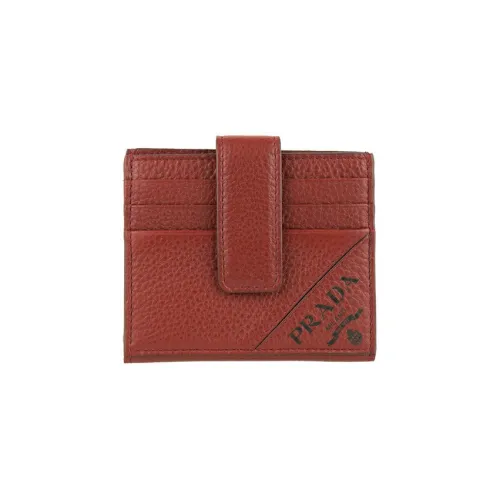 PRADA Мужской кожаный держатель для карт красный