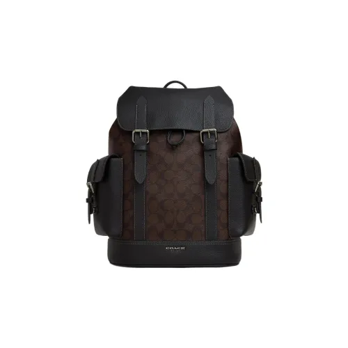 COACH Hudson Холст и Кожа Рюкзак Мужской Коричневый Черный