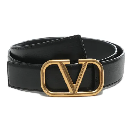 Valentino Коровья кожа Металл Кожаные ремни Мужской Черный 3,5 см