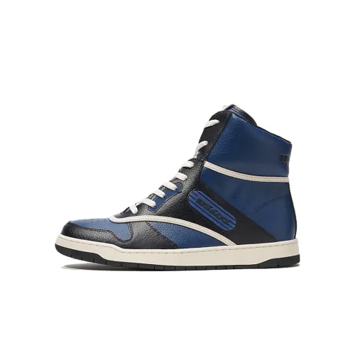 COACH C202 Амортизация Износостойкие Высокие Кроссовки для скейтбординга Мужские Синие