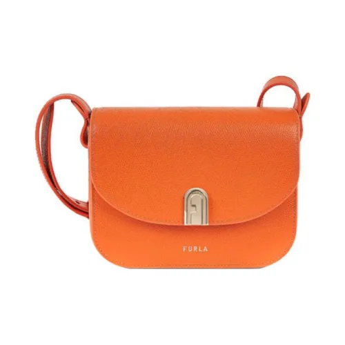Furla 1927 Collection GRAIN LEATHER Седло Сумка Сумка через плечо Мини Женская Апельсин