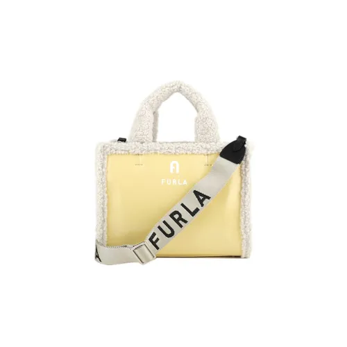 Furla Полиэстер с кожаными вставками через плечо одно плечо сумка женский белый желтый